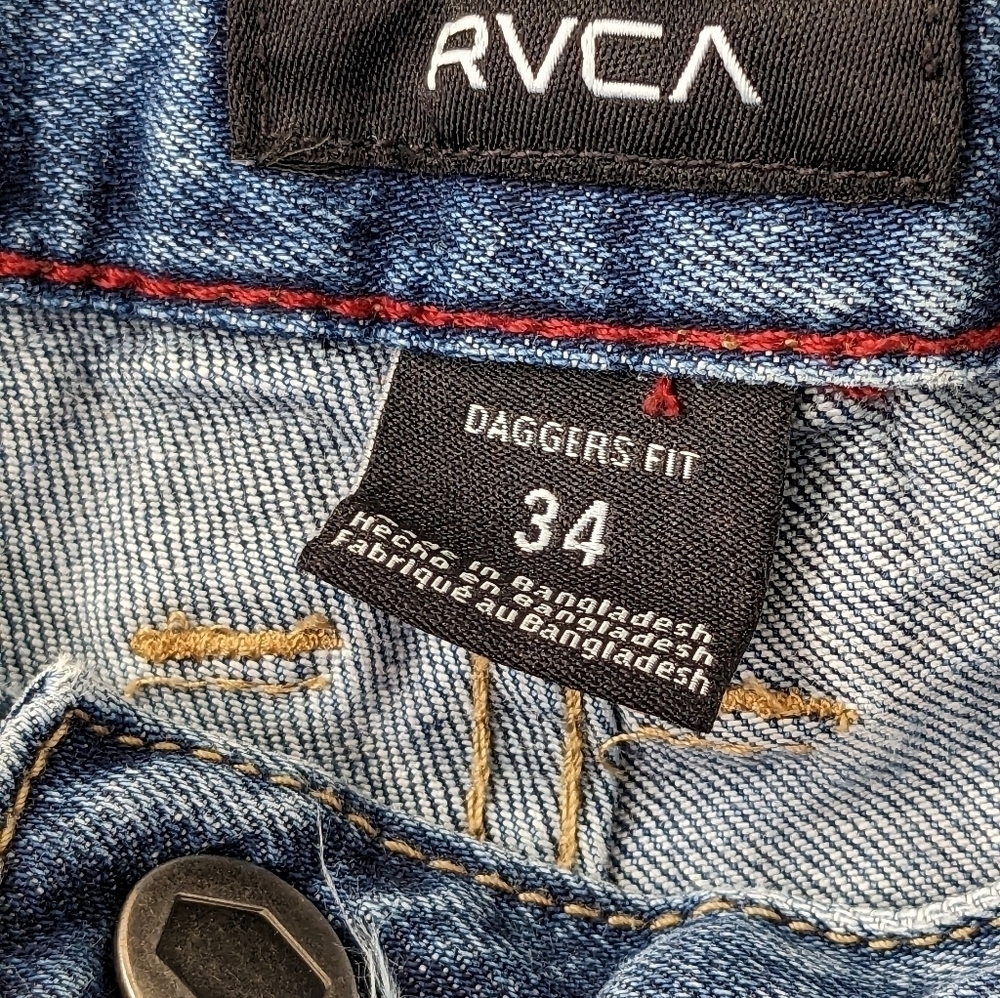 RVCA Daggers Fit Jeans Size 34 Gorpcore Outdoors - Picture 5 of 10